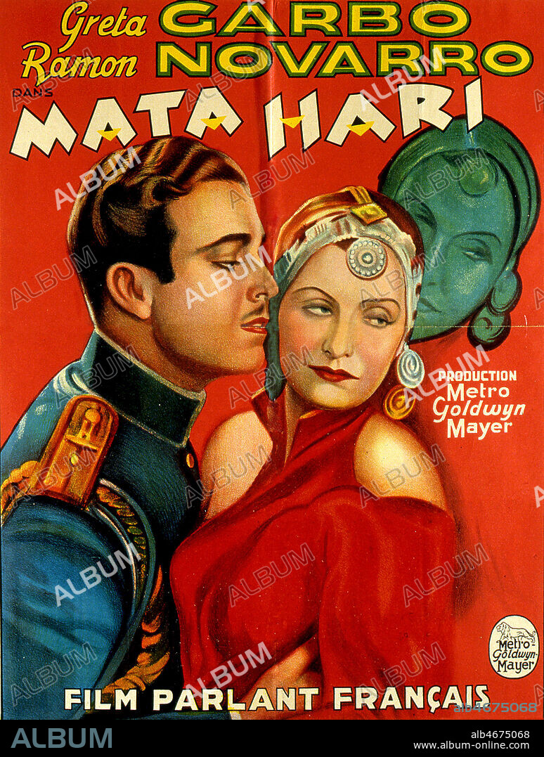 Affiche du film 'Mata Hari' realise en 1932 par George FITZMAURICE avec Greta GARBO (1905-1990) et Ramon NOVARRO (1899-1968). Credit : Coll. Perron/KHARBINE-TAPABOR.