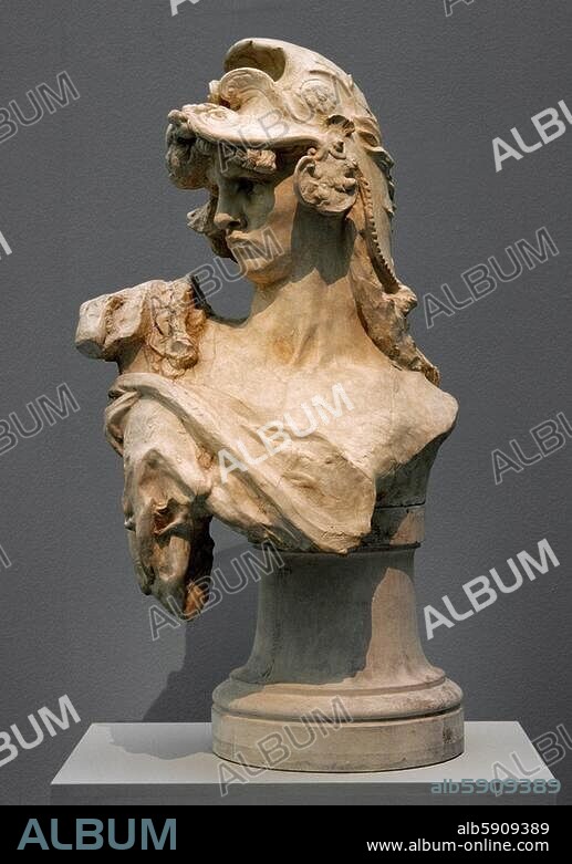 AUGUSTE RODIN. Rodin, Auguste. 1840-1917. "Bellona", 1879. (Model for a contest for the bust of "République" for the city hall of the 15th arrondissement). Plaster, 102 × 53 × 43 cm. Inv. S. 156 gift of Rodin, Paris, Musée Rodin.