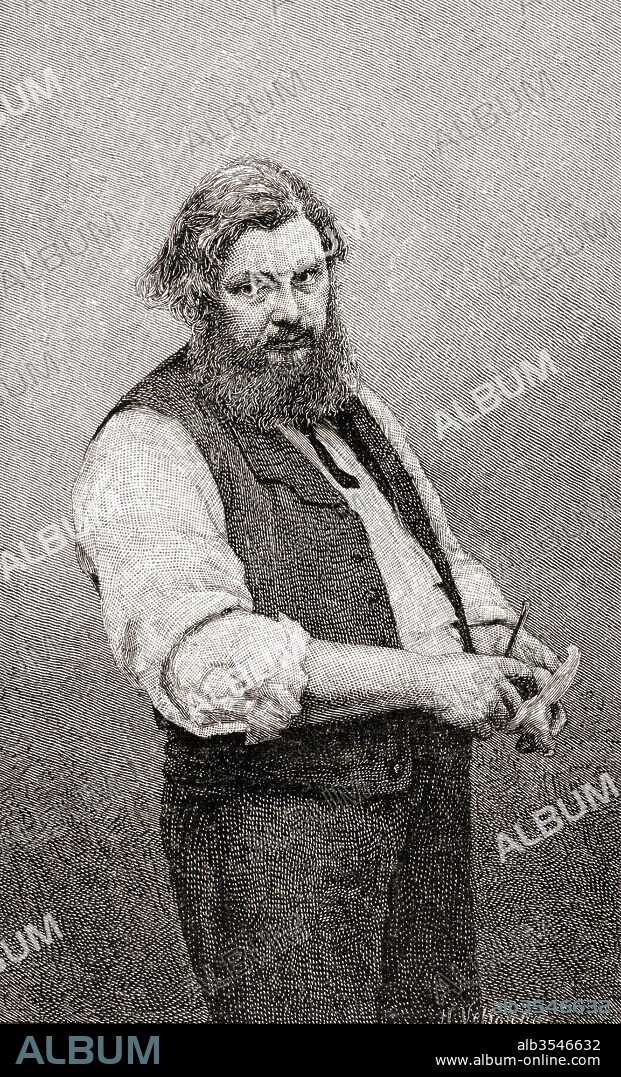Jean Désiré Gustave Courbet, 1819 –1877. French painter. From The Century Illustrated Monthly Magazine, published 1884.