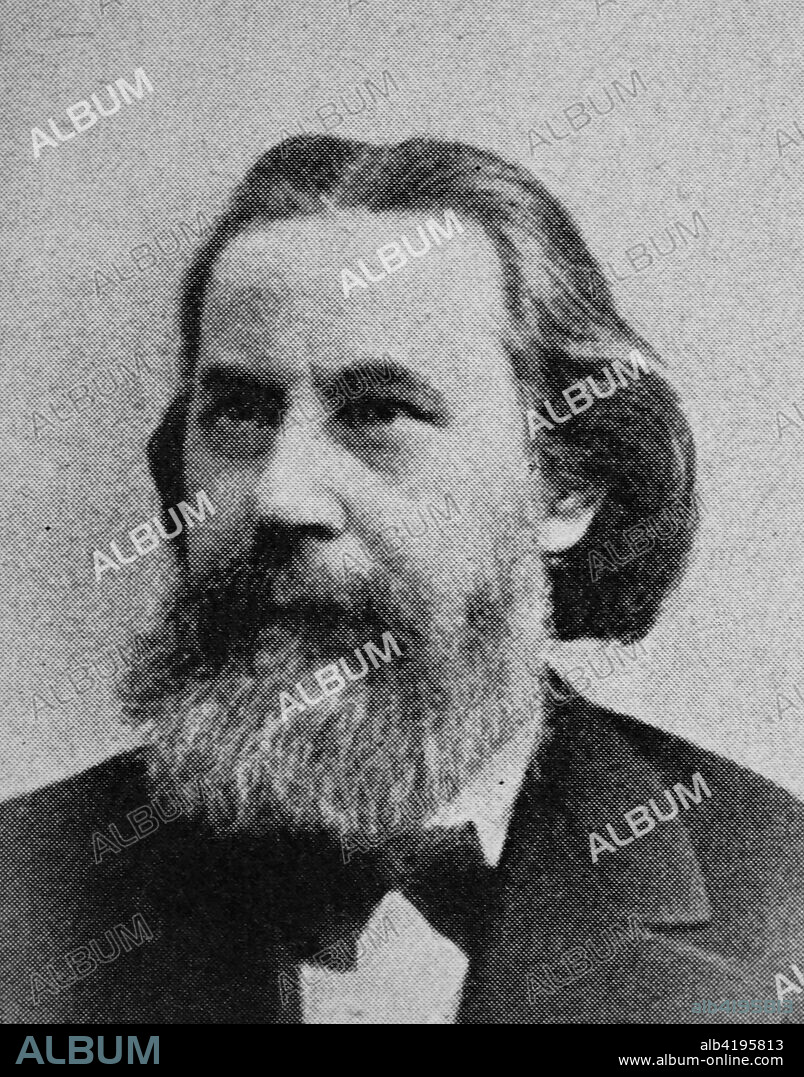 Georg Julius Robert Schweichel Heinrich Friedemann, 1821 -?1907, Was a journalist and writer sympathetic to the Social Democrats, reproduction photo from the year 1895, digital improved.