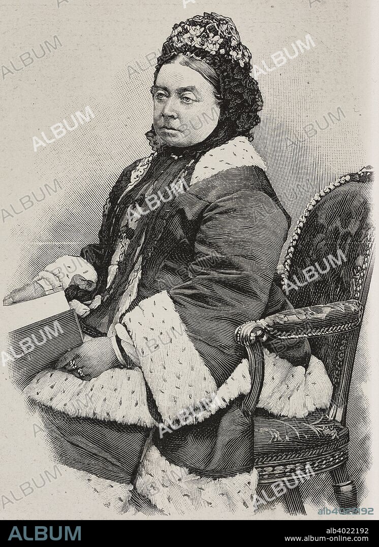 Queen Victoria (1819-1901) in 1877, United Kingdom, Downey photograph, illustration from L'Illustration, No 3022, January 26, 1901.