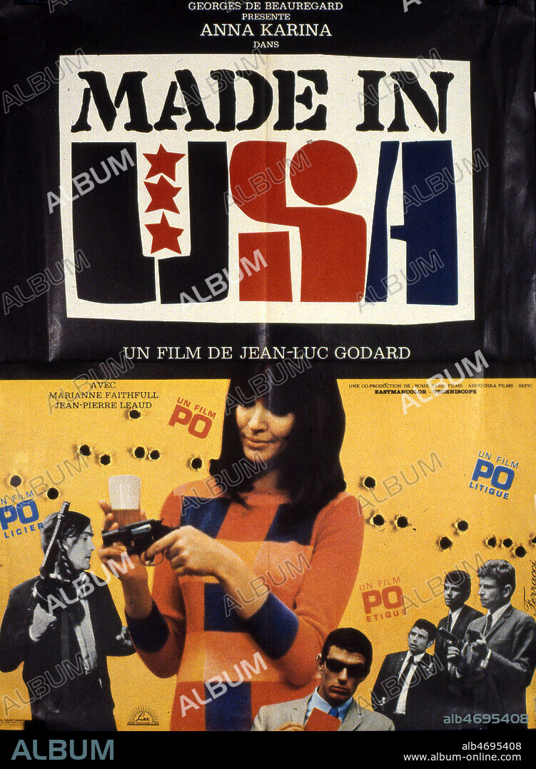 Affiche du film Made in USA realise par Jean-Luc GODARD en 1966 avec Anna KARINA. Credit : Coll. Perron/KHARBINE-TAPABOR.