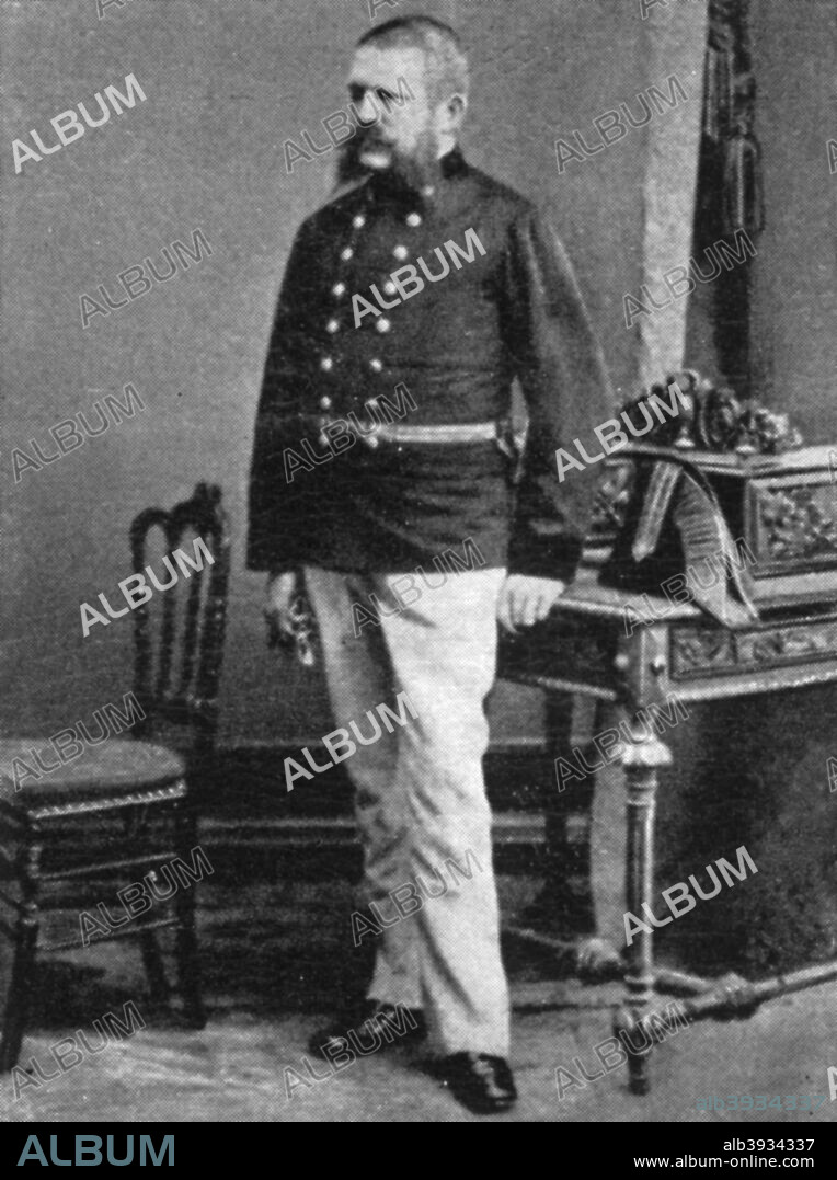 Alois Hitler, father of Adolf Hitler. Alois Hitler (1837-1903), an Austrian customs officer, married Klara Pölzl in 1885. Their first three children died in infancy before the fourth, Adolf, was born on 20 April 1889. A print from Wie die Oftmark ihre Befreiung erlebte (The Way towards the Liberation), Berlin, 1940.