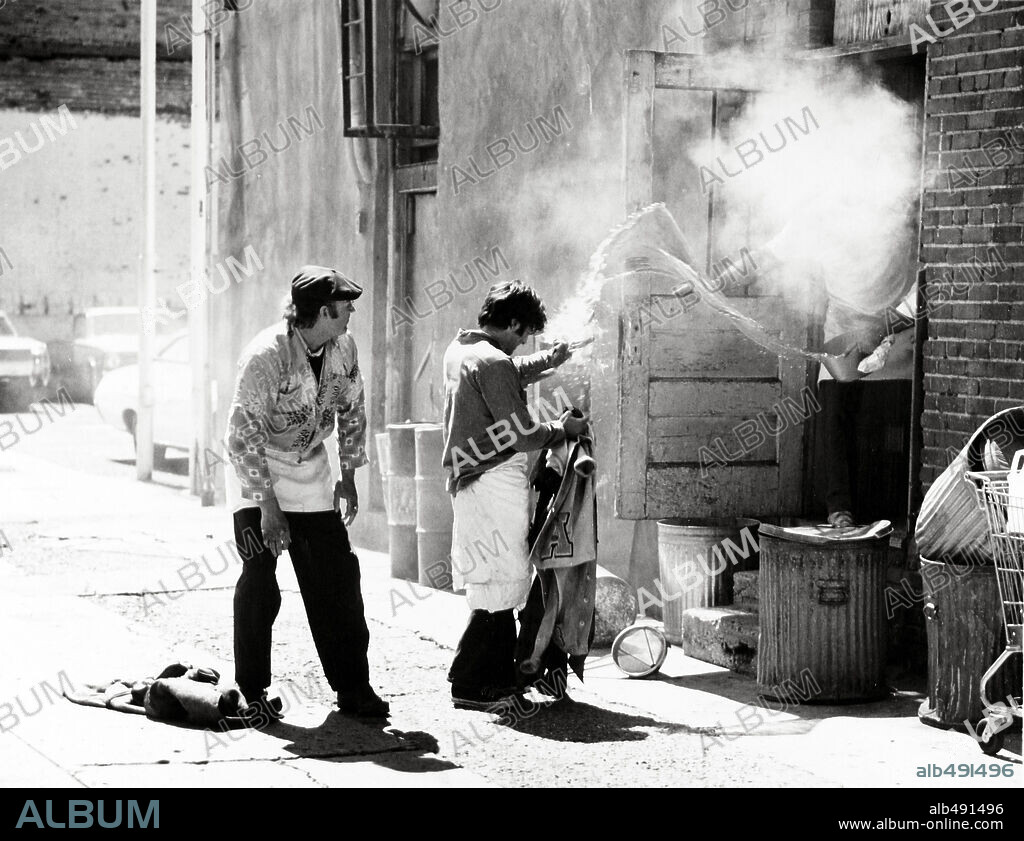 AL PACINO y GENE HACKMAN en EL ESPANTAPAJAROS, 1973 (SCARECROW), dirigida por JERRY SCHATZBERG. Copyright WARNER BROTHERS.