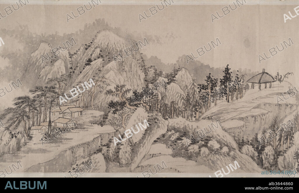 Remote Valleys and Deep Forests. Artist: Liu Yu (Chinese, 1620-after 1689). Culture: China. Dimensions: 10 5/8 x 144 1/8 in. (27 x 366 cm). Date: dated 1678.
Liu Yu, a Nanjing native, is not listed among the Eight Masters of Jinling (Nanjing), but he belonged to the same circle of leading collectors and artists active in the city during the late seventeenth century, when it was a vital center for the arts. Liu developed an eclectic style that combined the dry, linear brushwork of the Nanjing individualist Gong Xian (1619-1689) with the landscape forms and brush idioms of the Orthodox master Wang Hui (1632-1717). Liu further enlivened his integration of stylistic sources with playful shifts in scale and spatial distortions--visual effects intended to convey his "scholarly amateurism." Like other Nanjing masters of the time, Liu balanced his commitment to calligraphic abstraction with the desire to make his pictures visually appealing.
Here, alternating familiar scenes of human habitation with dramatic depictions of natural scenery, he created a landscape that engages viewers and transports them to another world.
