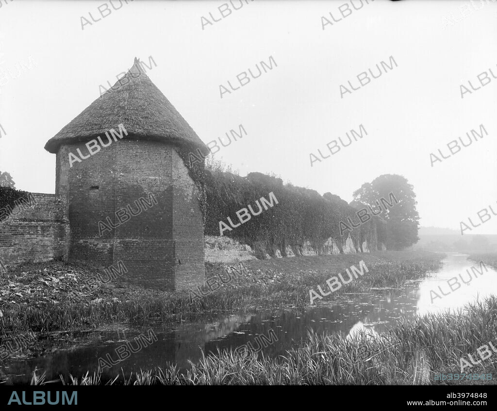 Basing House, Basingstoke, Hampshire, 1878. Basing House was besieged and destroyed during the Civil War. Still surviving is an octagonal dovecote, built into the garden wall.