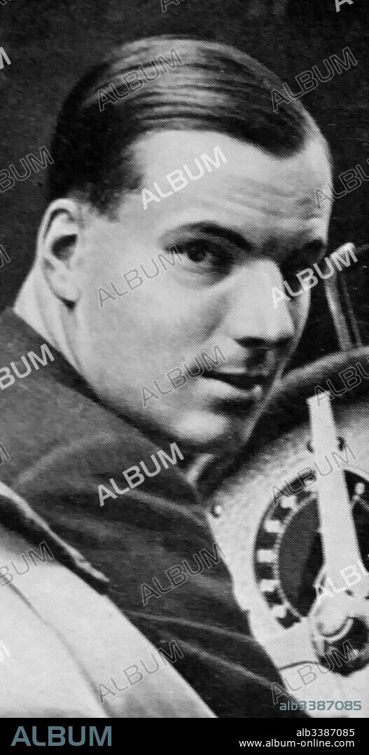 Photograph of Richard John Beattie 'Dick' Seaman (1913-1939) pre-war Grand Prix driver from Britain. He famously drove for the Mercedes-Benz team from 1937-1939 in the Mercedes-Benz W154 car, winning the 1938 German Grand Prix. He died of his injuries after his car crashed into a tree and caught fire during the 1939 Belgian Grand Prix. Dated 20th Century.