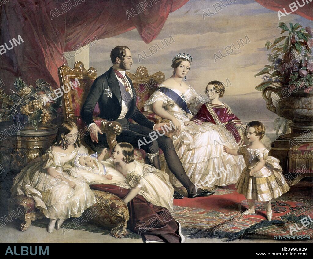 'Queen Victoria and Prince Albert with Five of their Children', 1846. Family portrait of Queen Victoria (1819-1901) and Prince Albert (1819-1861) and offspring.
