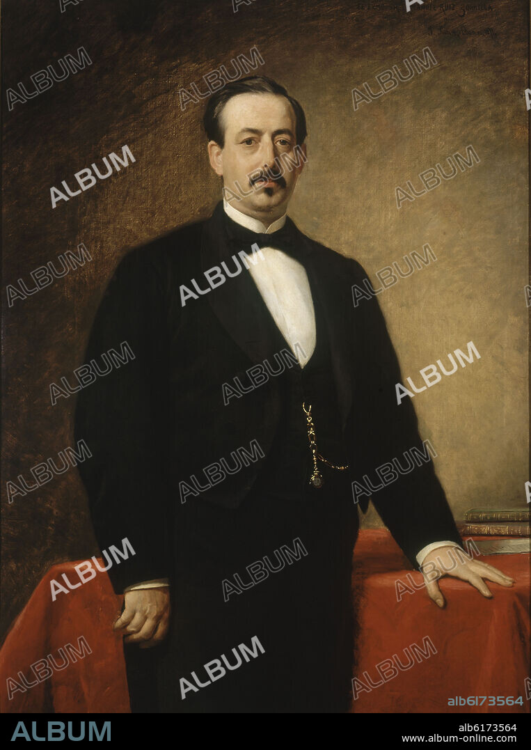 IGNACIO SUAREZ LLANOS (1830-1881). GALERIA DE RETRATOS - MANUEL RUIZ ZORRILLA JEFE DE GOBIERNO DURANTE EL REINADO DE AMADEO I - 1833/1895- O/L131X96 CM-1874.