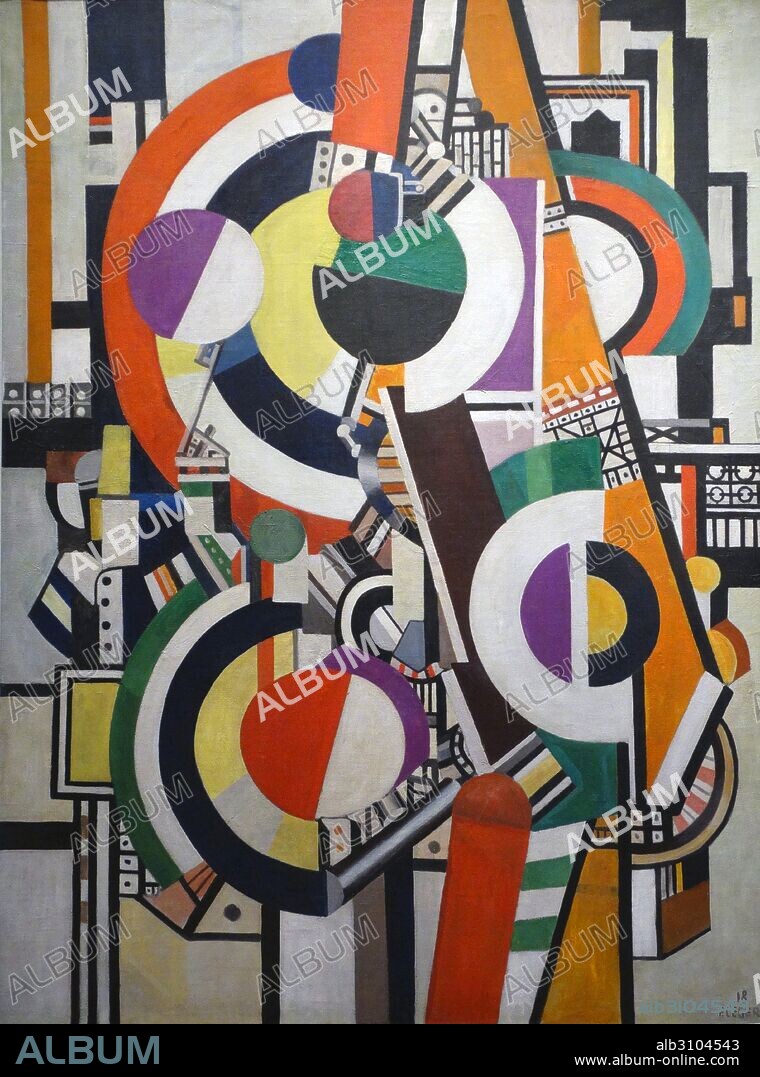 FERNAND LÉGER. Les Disques 1918 by Fernand Leger 1881-1955, French painter, sculptor, and filmmaker. In his early works he created a personal form of cubism which he gradually modified into a more figurative, populist style.