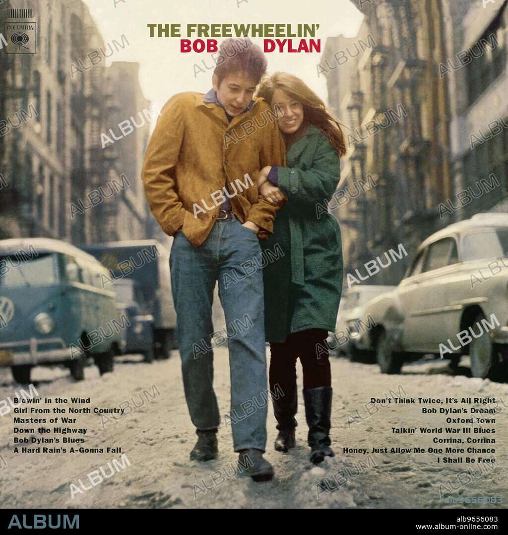 Portada de album Bob Dylan , The Freewheelin Bob Dylan
1969.