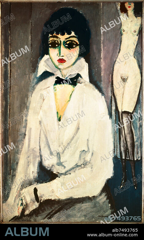 KEES VAN DONGEN. Dongen, Kees van; 1877-1968. "Marcelle Leoni", um 1912. Öl auf Leinwand, 100 x 65 cm. Zum Zeitpunkt der Aufnahme im Besitz des Künstlers.