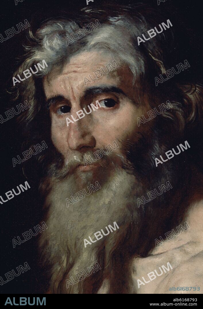 JOSE DE RIBERA. SAN JERONIMO - DETALLE DE LA CABEZA - SIGLO XVII - BARROCO ESPAÑOL.