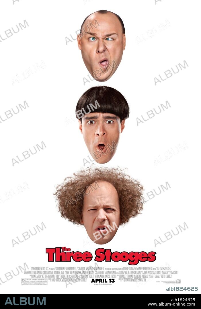 Poster de LOS TRES CHIFLADOS, 2012 (THE THREE STOOGES), dirigida por BOBBY FARRELLY y PETER FARRELLY. Copyright CONUNDRUM ENTERTAINMENT.
