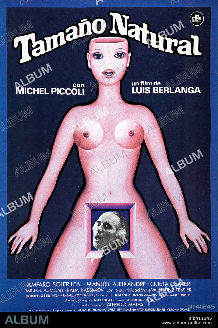 Poster de TAMAÑO NATURAL, 1974 (GRANDEUR NATURE), dirigida por LUIS GARCIA BERLANGA. Copyright IN-CINE, S.A.