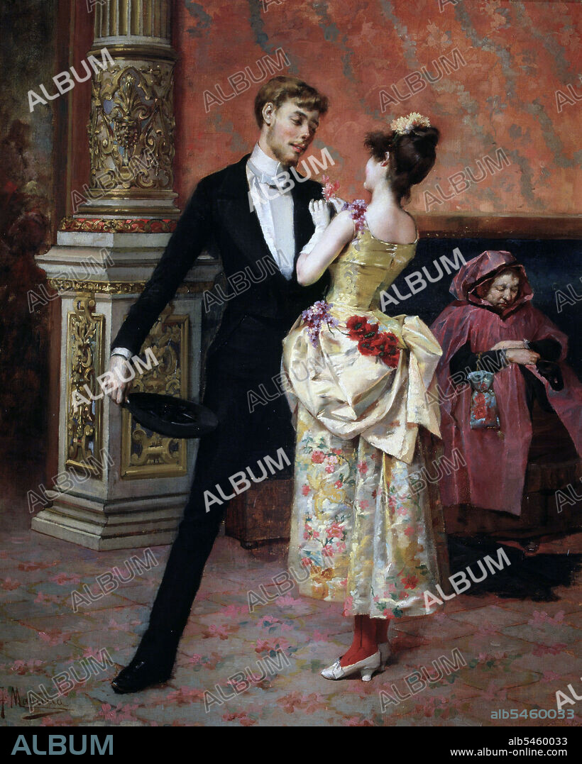 MASRIERA , FRANCESC. PINTOR ESPAÑOL . BARCELONA 1842 - 1902. " SALON DE DESCANSO DEL TEATRO DEL LICEO ". OLEO SOBRE LIENZO. CIRCULO DEL LICEO . BARCELONA.