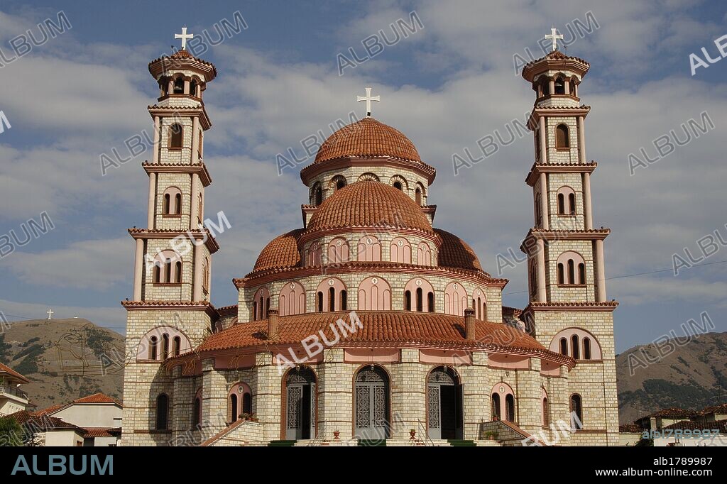Republic of Albania. Korce. Resurrection Cathedral. Built in 1992. Orthodox. Exterior.