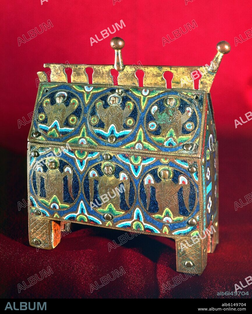 ARQUETA DE ESMALTE DE LIMOGES DEL S XII BRONCE.