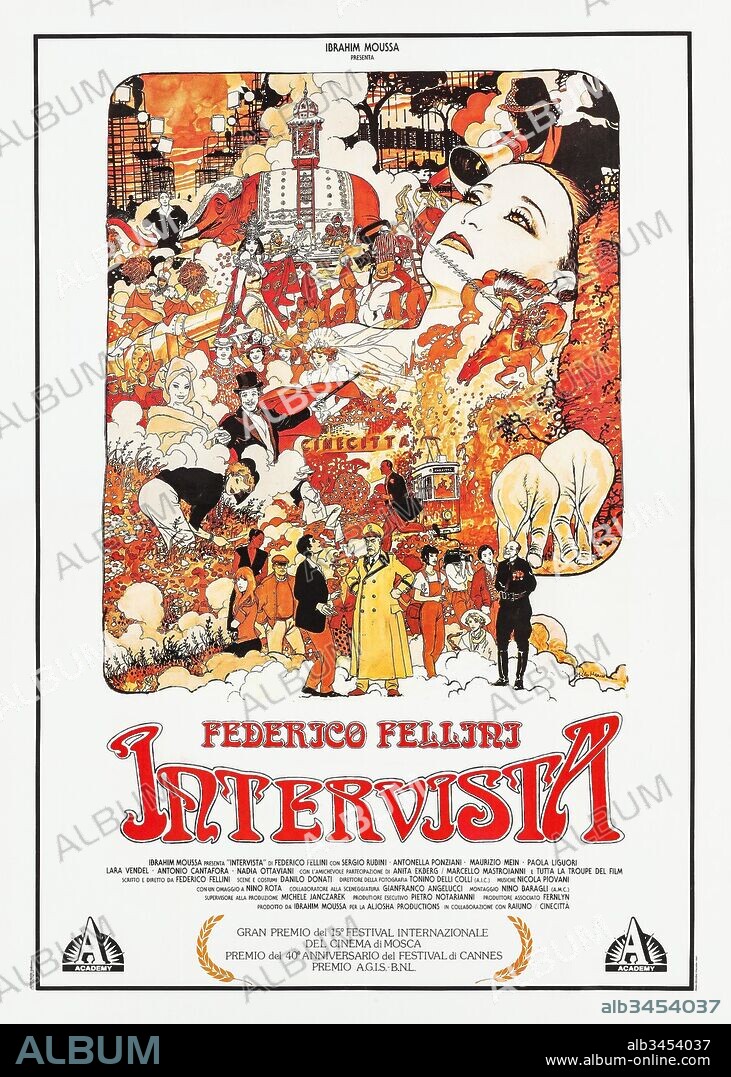 Poster of INTERVISTA, 1987, directed by FEDERICO FELLINI. Copyright Aljosha.
