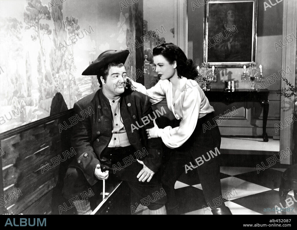 LOU COSTELLO and MARJORIE REYNOLDS in THE TIME OF THEIR LIVES, 1946, directed by CHARLES BARTON. Copyright UNIVERSAL PICTURES.
