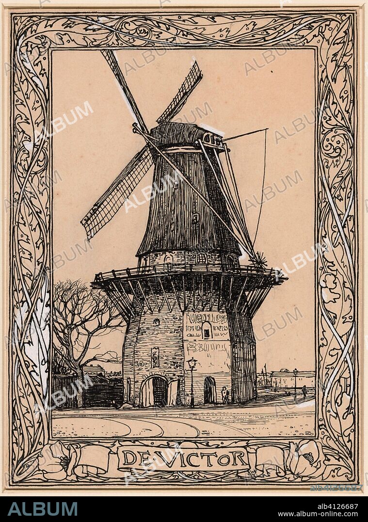 The Victor, mill in Amsterdam. Draughtsman: Willem Wenckebach. Dating: 1870 - 1937. Place: Amsterdam. Measurements: h 278 mm × w 205 mm.