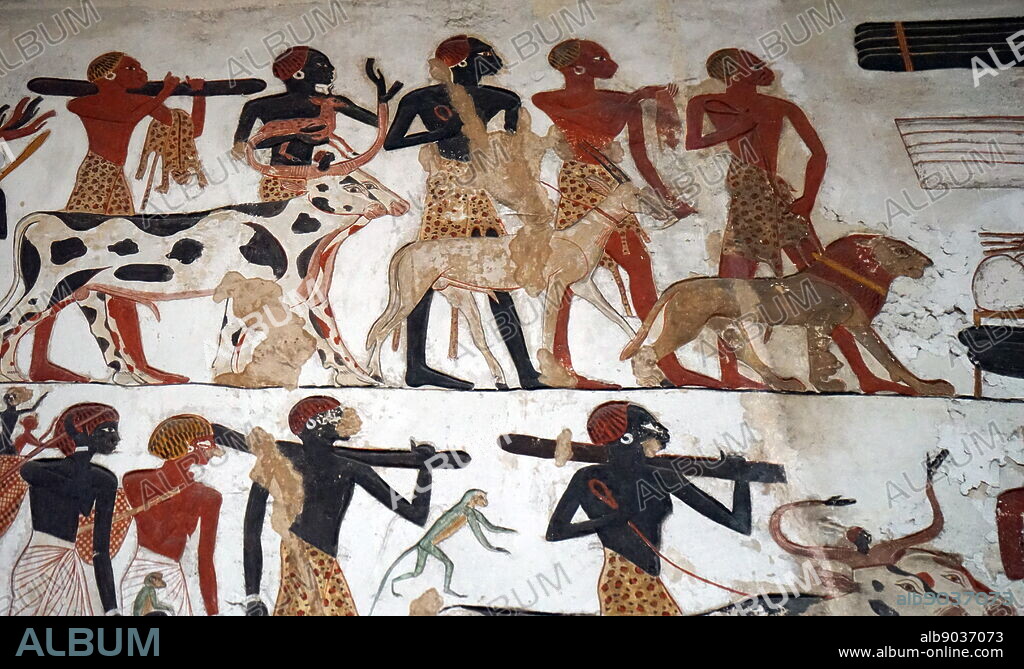 Plaster cast of a relief from the temple of Beit el-Wali, depicting a military expedition by Ramesses II. Dated 1279 BC.