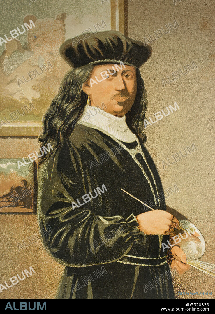 Rembrandt (Rembrandt Harmensz van Rijn) (1606-1669). Dutch painter and printmaker. Portrait. Chromolithography. Historia Universal, by César Cantú. Volume VIII. Published in Barcelona, 1886.