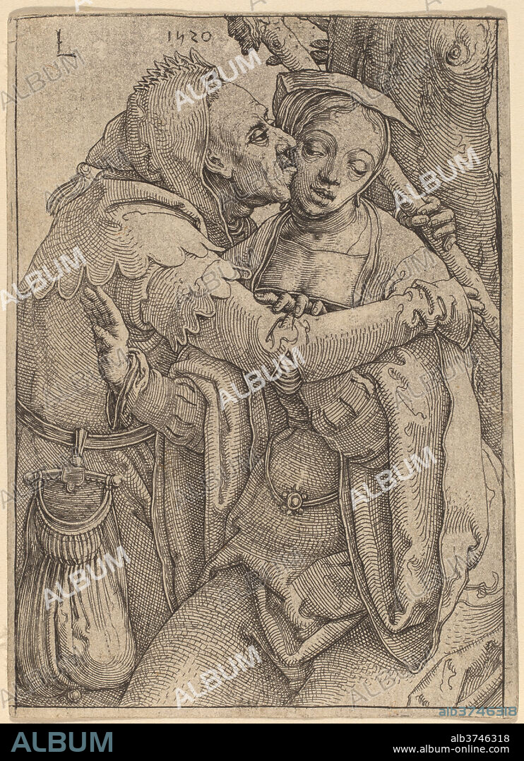 LUCAS VAN LEYDEN. The Fool and the Woman. Dated: 1520. Medium: etching and engraving.
