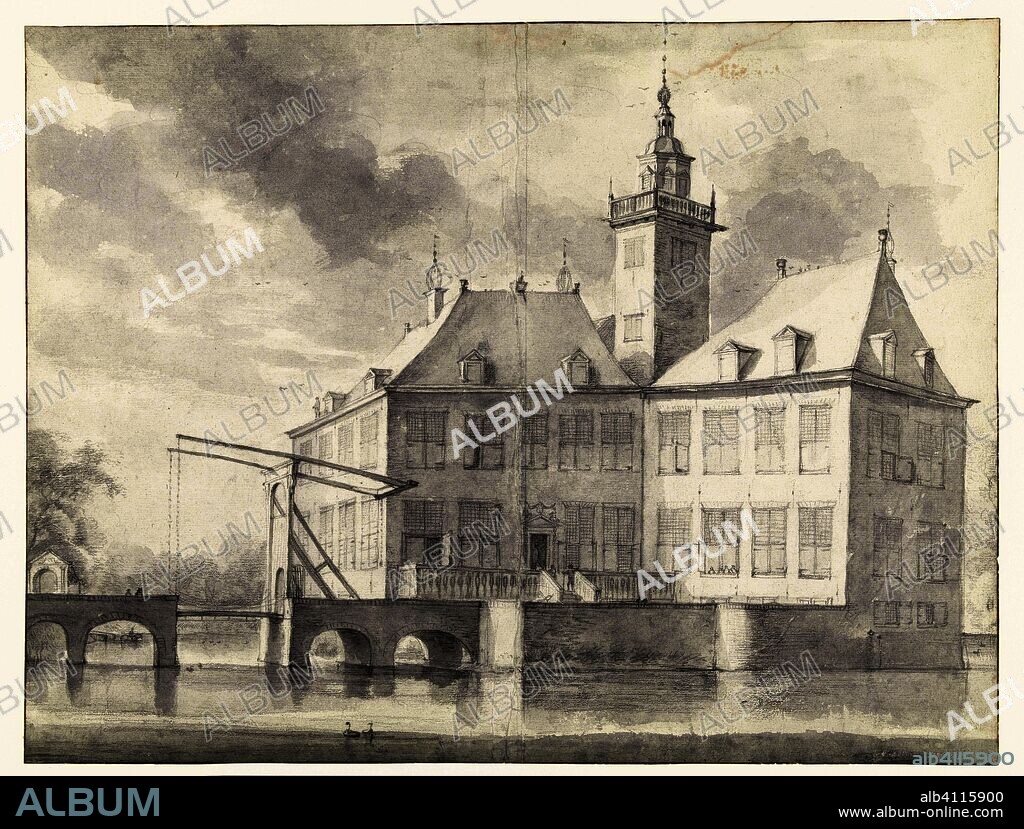 Huis Te Werve or Klein-Matenes near Voorburg. Draughtsman: Roelant Roghman. Dating: 1646 - 1650. Measurements: h 393 mm × w 517 mm.