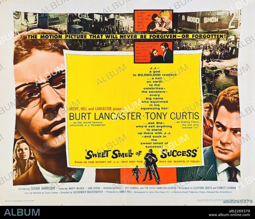 Poster of SWEET SMELL OF SUCCESS, 1957, directed by ALEXANDER MACKENDRICK. Copyright UNITED ARTISTS.