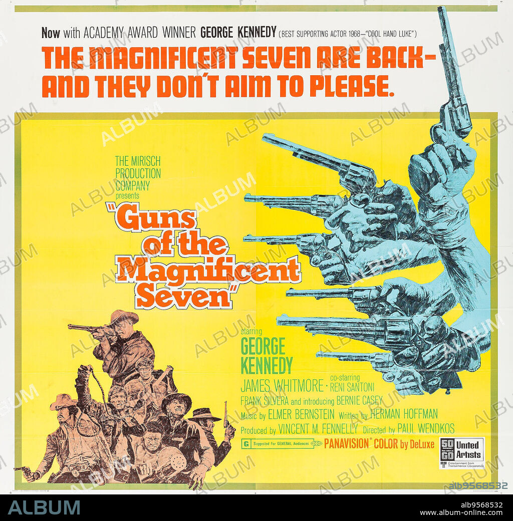 Poster of GUNS OF THE MAGNIFICENT SEVEN, 1969, directed by PAUL WENDKOS.