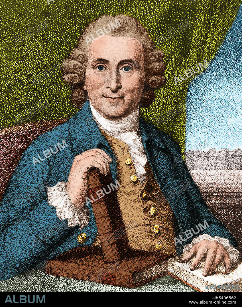 James Lind (1716-1794), Scottish physician who developed the theory that citrus fruits could cure scurvy. He argued for the health benefits of better ventilation aboard naval ships, the improved cleanliness of sailors' bodies, clothing and bedding, and below-deck fumigation with sulphur and arsenic. He also proposed that fresh water could be obtained by distilling sea water. Stipple engraving by J. Wright after Sir G. Chalmers, 1783.