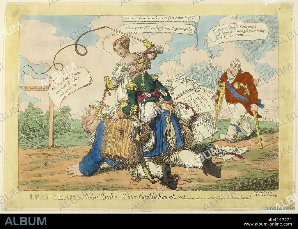 Leap Year. Charles WIlliams (English, active 1797-1830); published by S. W. Fores (English, active 1785-1825). Date: 1816. Dimensions: 220 × 325 mm (image); 255 × 359 mm (plate); 261 × 363 mm (sheet). Hand-colored etching on paper. Origin: England.