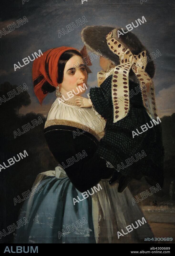 Valeriano Domínguez Bécquer (1833-1870). Pintor español. Nodriza pasiega, 1856. Óleo sobre lienzo. Museo del Romanticismo. Madrid. España.