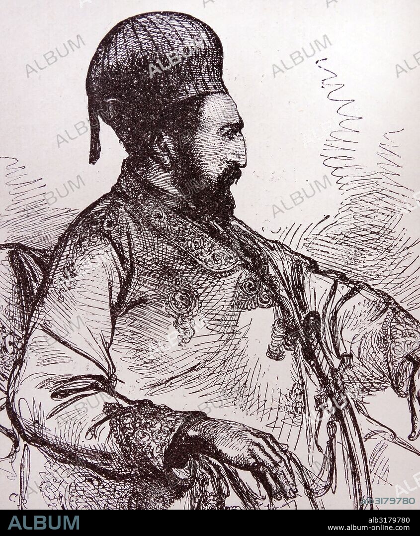 Portrait of Mohammad Yaqub Khan (1849-1923) Emir of Afghanistan. Dated 1900.