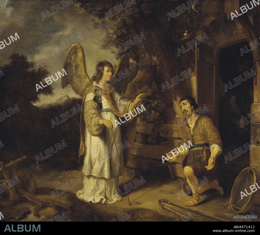 Gerbrand van den Eeckhout, The Angel and Gideon, Angel and Gideon, painting, religious art, 1640, oil on canvas, Height, 64 cm (25.1 inches), Width, 75 cm (29.5 inches), Signed, almost wiped out, dated 1640.