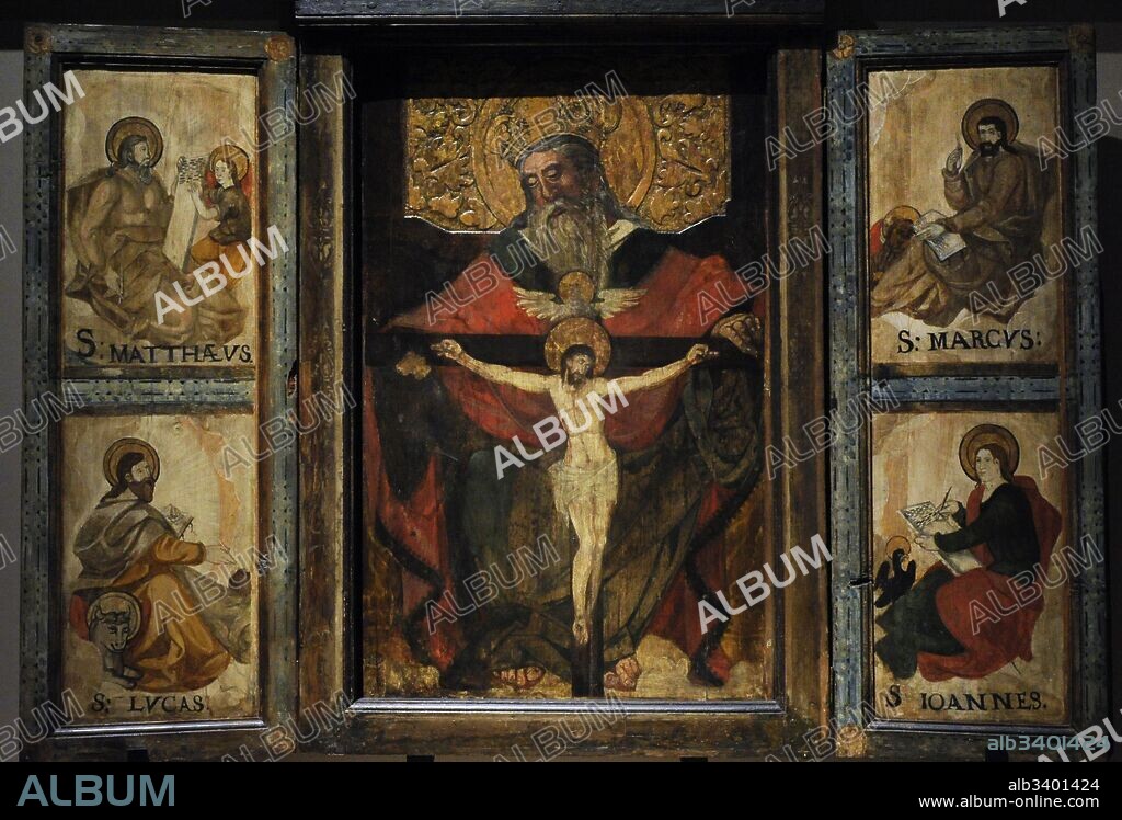 Tríptico con la Santísima Trinidad, 1594. Témpera en panel. Leszczyny, Polonia. Museo de Silesia (Silesian Museum). Katowice. Polonia.