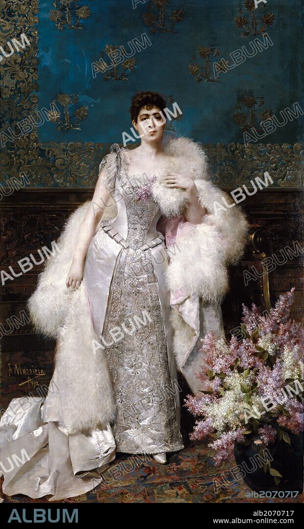FRANCESC MASRIERA Y MANOVENS. Francisco Masriera Manovens / 'Francisca Aparicio y Mérida, Marquise of Vistabella', 1892, Spanish School, Oil on canvas, 251 cm x 151 cm, P04030.
