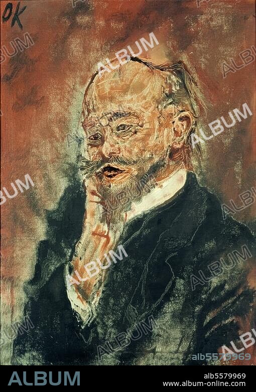 Baum, Peter Schriftsteller, 1869-1916. "Porträt", 1910. Gemälde von Oskar Kokoschka. Öl / Lw., 65,5 × 47 cm. Köln, Wallraf-Richartz-Museum.
