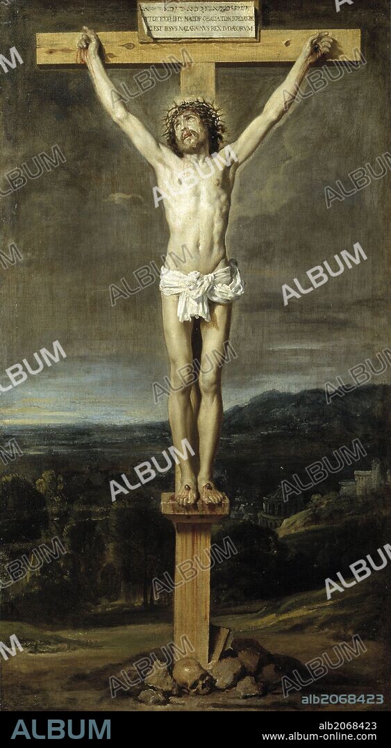 DIEGO VELÁZQUEZ. Diego Rodríguez de Silva y Velázquez / 'Cristo en la Cruz', 1631, Escuela Española, Óleo sobre Lienzo, 100 cm x 57 cm, P02903.