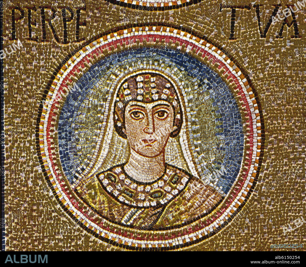 R- MOSAICO - TONDO CON EL BUSTO DE LA EMPERATRIZ TEODORA - S VI.