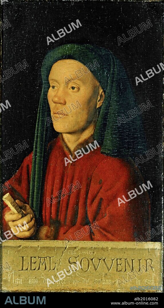 Jan van Eyck / 'Portrait of a Man (Léal Souvenir)', 1432, Oil on oak, 33.3 x 18.9 cm, NG290.