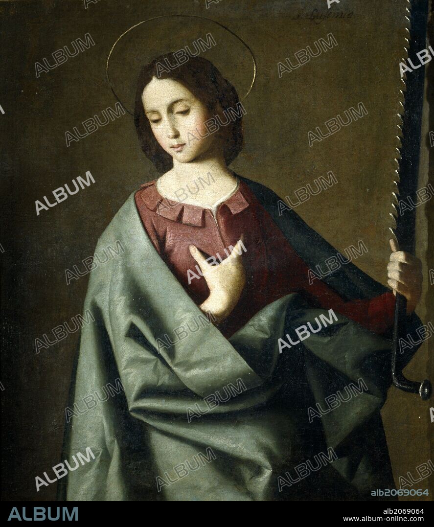 FRANCISCO DE ZURBARAN. Francisco de Zurbarán / 'Santa Eufemia', Hacia 1637, Escuela Española, Óleo sobre Lienzo, 83 cm x 73 cm, P03148.