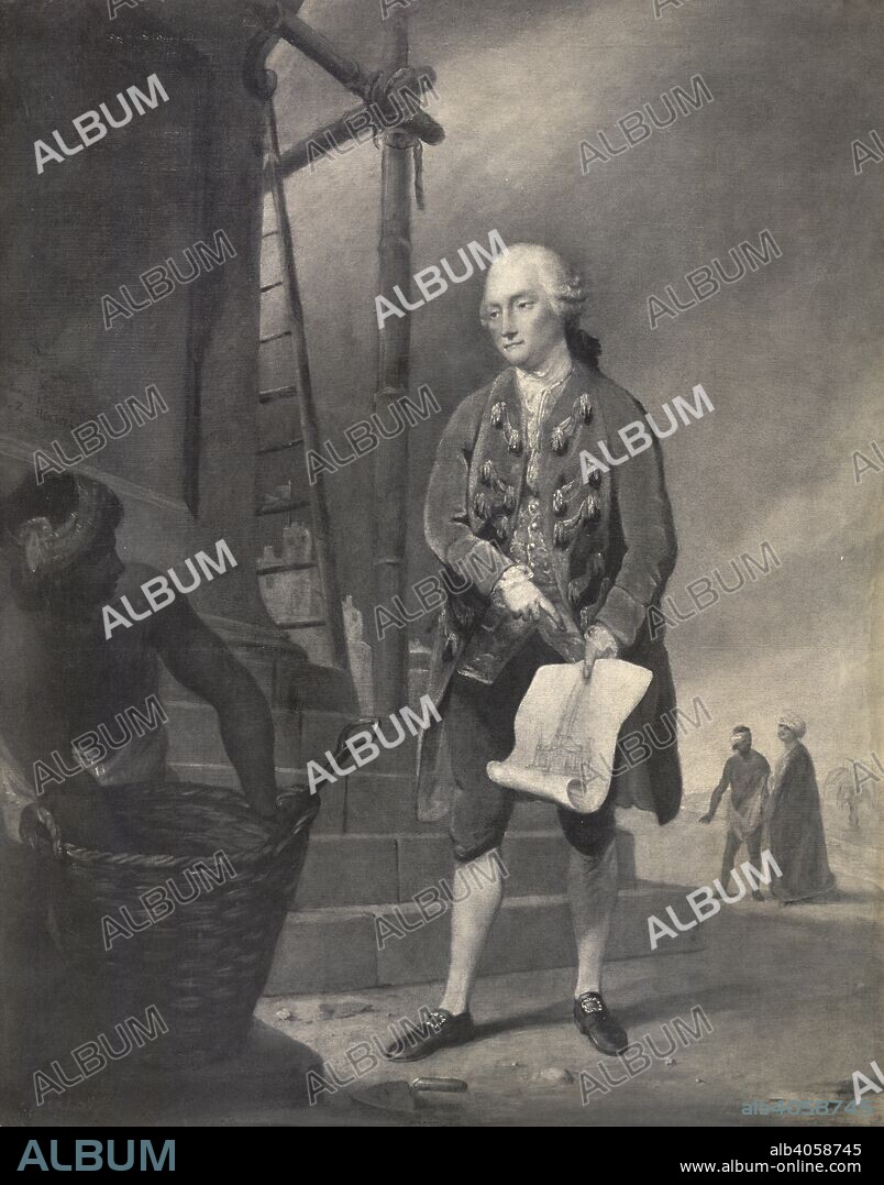 JOHANN ZOFFANY. John Zephaniah Holwell. c.1750. Portrait of John Zephaniah Holwell, Governor of Fort William 1760. Platinotype print from a painting of disputed authorship, perhaps Zoffany.Platinotype c.1750. British school.  Originally published/produced in c.1750. . Source: P 587,.