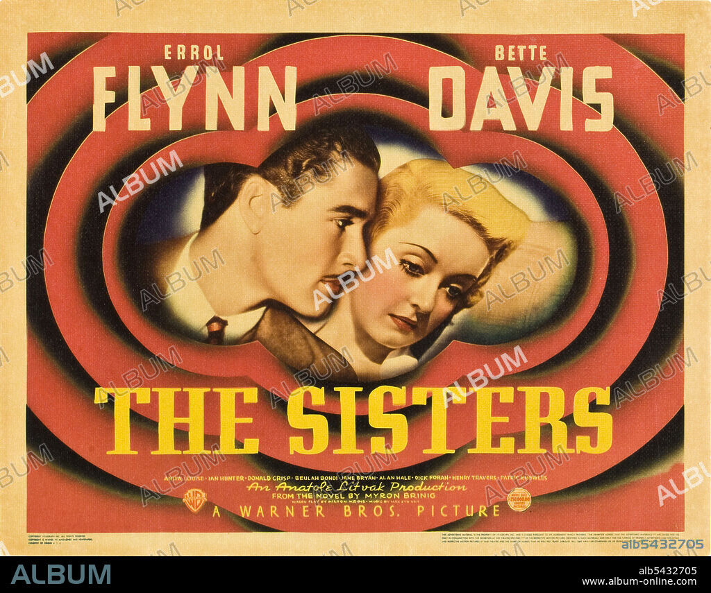 BETTE DAVIS and ERROL FLYNN in THE SISTERS, 1938, directed by ANATOLE LITVAK. Copyright WARNER BROS.