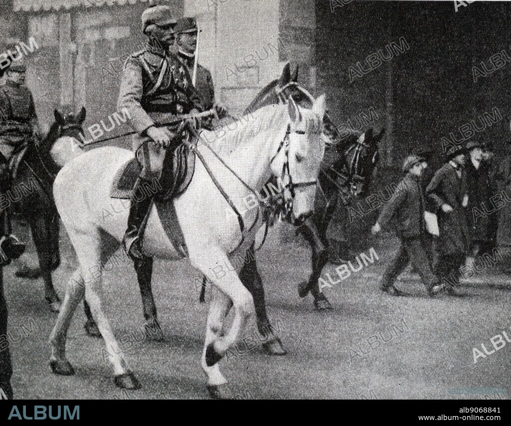 August von MACKENSEN (1849-1945), German soldier, shown here riding in triumph through Bucharest: World War One.