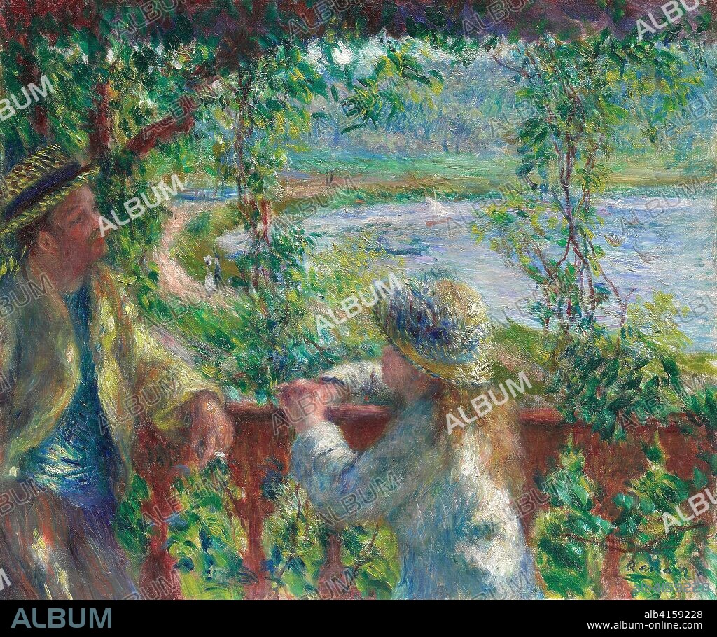 PIERRE AUGUSTE RENOIR. Near the Lake. Pierre-Auguste Renoir; French, 1841-1919. Date: 1879-1880. Dimensions: 47.5 × 56.4 cm (18 11/16 × 22 3/16 in.). Oil on canvas. Origin: France.
