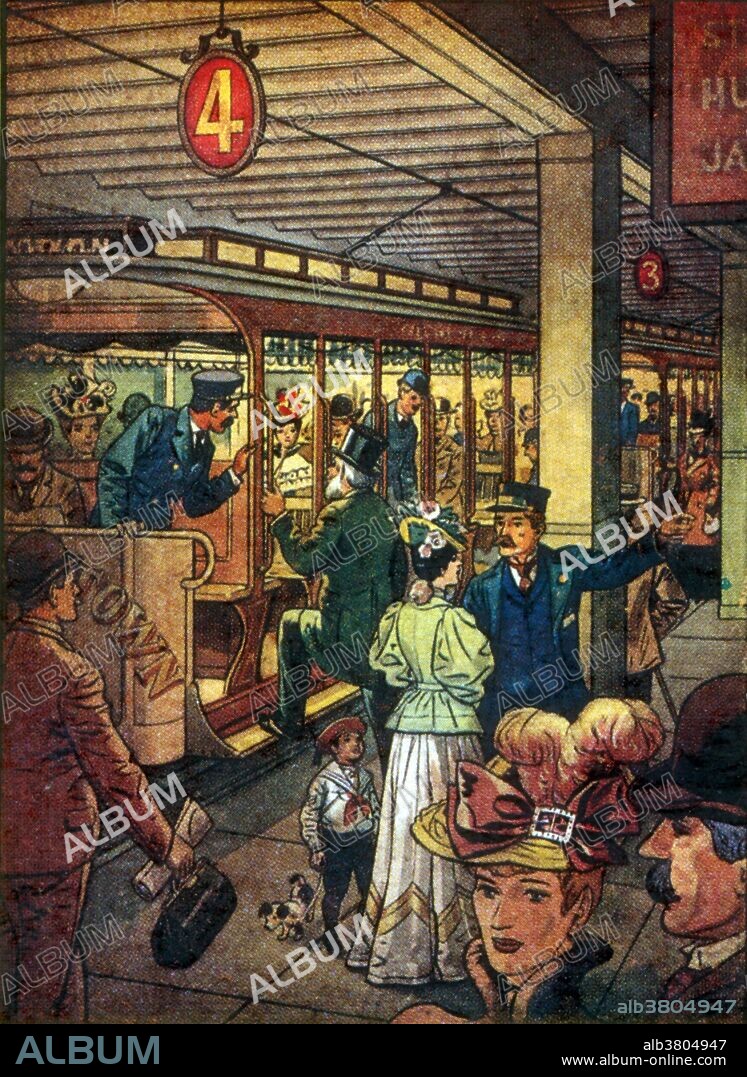 The first subway in America for trolley car operation was opened in Boston on September 1, 1897. The original section of the subway extended from the Public Garden at Arllington Street to Park Street. A year later, the second part was completed to Scollay Square, making the length not quite 2 miles.