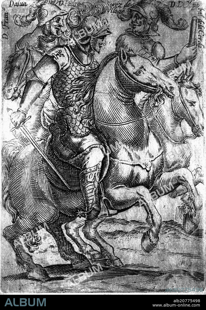 ALONSO DE OVALLE. GOBERNADORES DE CHILE - FRANCISCO DALUA, PEDRO SUAREZ DE ULLOA Y CRISTOBAL DE LA CERDA - GRABADO SIGLO XVII.