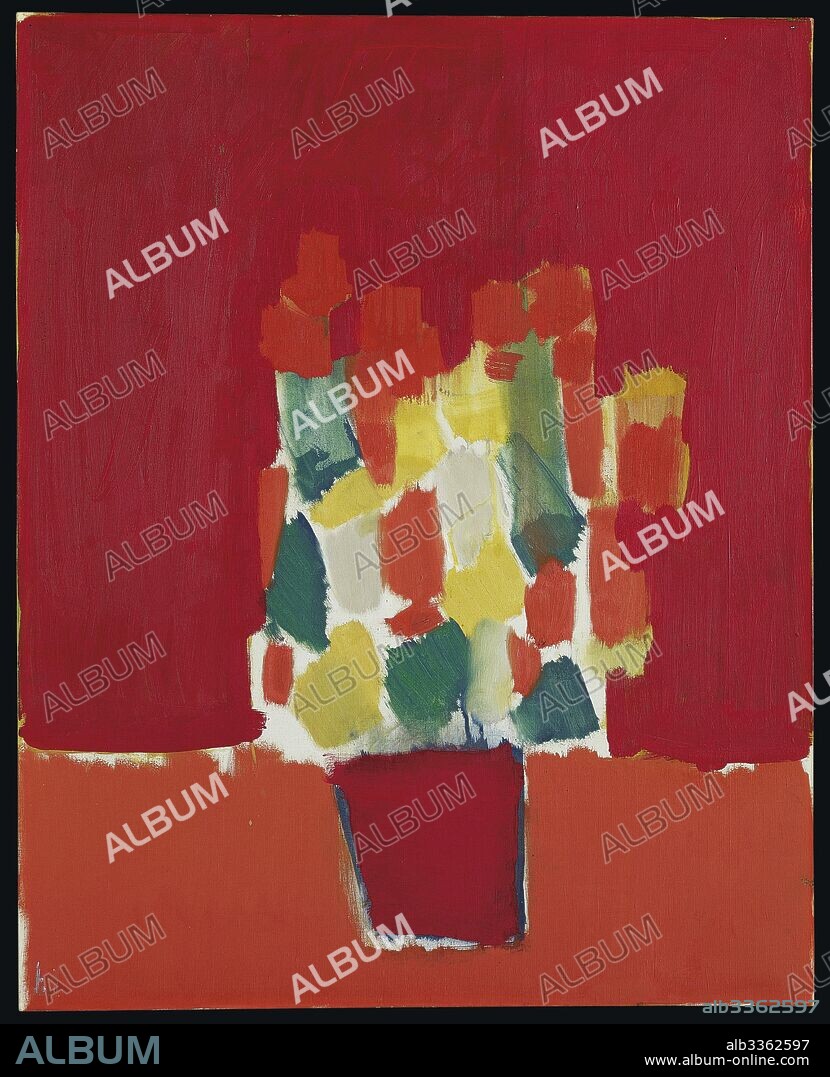 NICOLAS DE STAEL. Fleurs rouges.